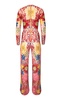 Abstract Floral Beaded Jumpsuit