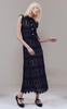 Macrame Embroidered Lace Midi Dress