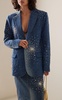 Oversized Embroidered Denim Blazer