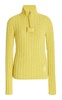 1 Moncler JW Anderson Half-Zip Ribbed-Knit Sweater