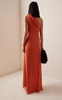 Copitas Asymmetric Silk Chiffon Maxi Dress