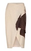 Flashed Wrapped Linen Midi Skirt