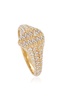 Baby Natte 9K Yellow and White Gold Diamond Signet Ring