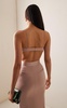 Ruched Mesh & Satin Crepe Bra Top