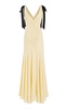 Ribbon-Detailed Silk-Crepe Maxi Dress