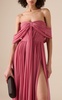 Off-The-Shoulder Silk Chiffon Maxi Dress