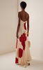 Petals Strapless Embellished Silk Maxi Dress