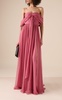 Off-The-Shoulder Silk Chiffon Maxi Dress