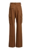 Mid-Rise Cotton Wide-Leg Cargo Pants