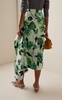 Floral-Printed Satin Midi Skirt