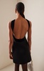 Velvet-Trimmed Crepe Open-Back Mini Dress