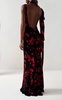 Gathered Open Back Stretch-Crepe Maxi Dress