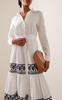 Exclusive Mirana Embroidered Linen Midi Dress