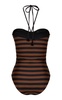 Ucayali Striped Halter One-Piece Swimsuit