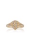 Baby Natte 9K Yellow and White Gold Diamond Signet Ring