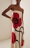 Petals Strapless Embellished Silk Maxi Dress