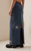 Crystal-Embellished Denim Maxi Skirt