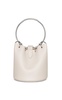 Ring-Handle Leather Bucket Bag