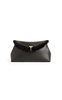 Shearling-Trimmed Leather Clutch