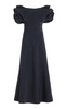 Gwyneth Off-The-Shoulder Puff-Sleeve Silk-Blend Dress