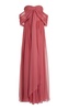 Off-The-Shoulder Silk Chiffon Maxi Dress