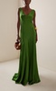 Keira Draped Satin Maxi Dress