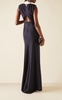 Collared Cutout Crepe Gown