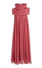 Off-The-Shoulder Silk Chiffon Maxi Dress