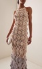 Ombré Crocheted-Silk Halter Gown