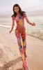 Abstract Floral Beaded Jumpsuit