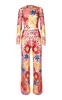 Abstract Floral Beaded Jumpsuit