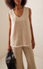 Debbia Raw-Edge Linen-Blend Top