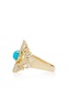 18K Yellow Gold, White Diamond and Turquoise Evil Eye Ring