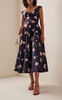 Off-The-Shoulder Floral Faille Dress