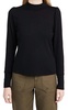 mock neck shirred sweatshirt in black