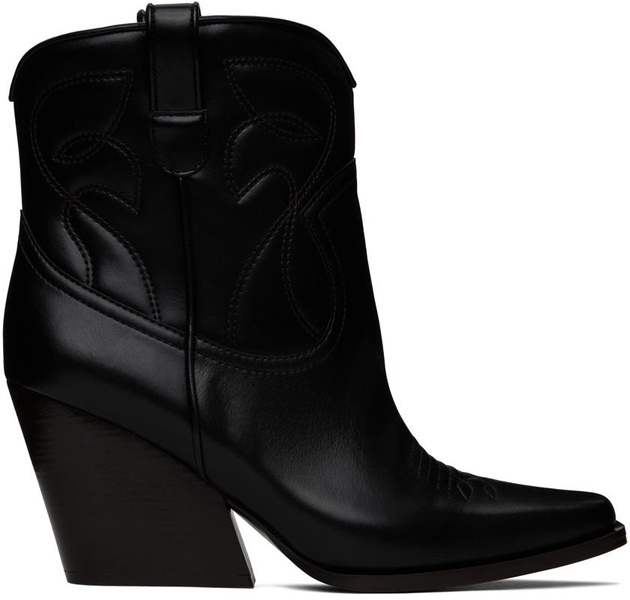 Black Cowboy Ankle Boots