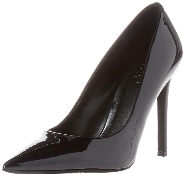 DKNY Women's Patent Leather Pointed Toe Pump Heeled Sandal