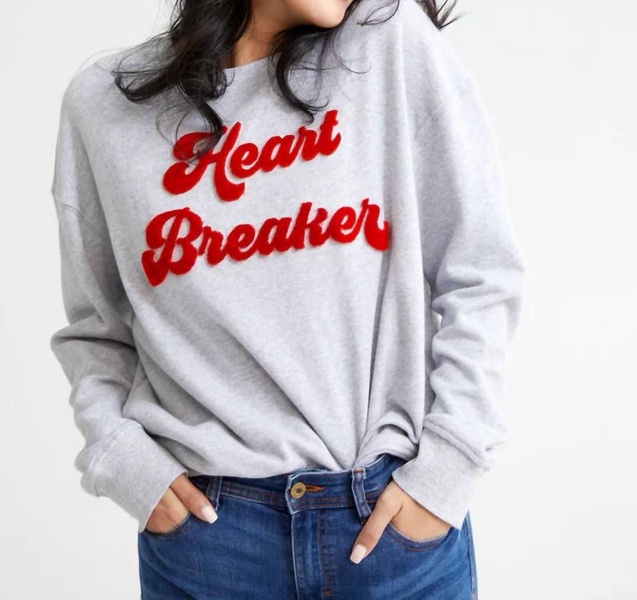 heart breaker sweatshirt in grey