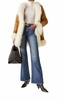 harrison mongolian fur shearling coat in tan multi