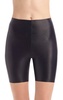 faux leather bike short in black