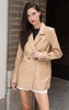 misha blazer, latte - leather