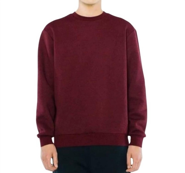 men's fleece long sleeves sweatshirt in cranberry