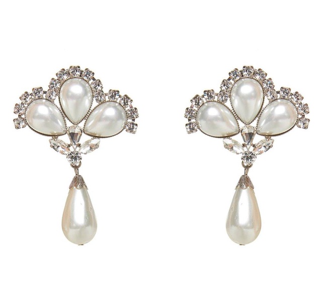 Alessandra Rich Pendant Detailed Clip-On Earrings