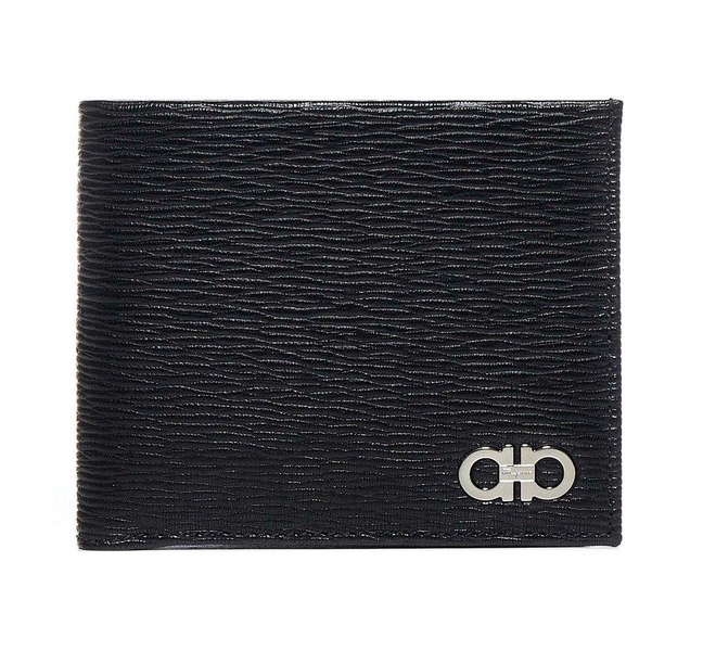 Ferragamo Gancini Logo Plaque Bi-Fold Wallet