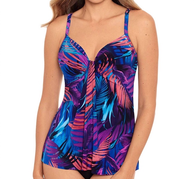 marina underwire tankini top in purple