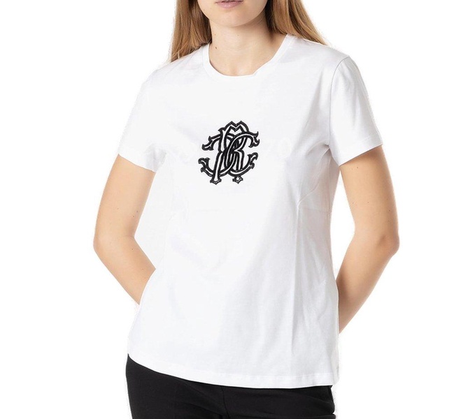 Roberto Cavalli Embellished-Logo Crewneck T-Shirt