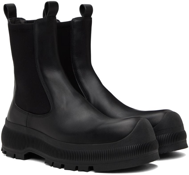 Black Leather Chelsea Boots