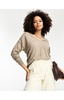 Object v neck sweater in fossil beige melange