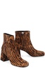 Miu Miu Leopard Printed Square Toe Ankle Bootts