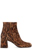 Miu Miu Leopard Printed Square Toe Ankle Bootts